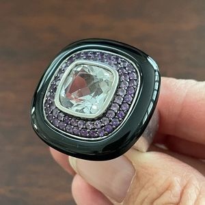 Carol Brodie Rarities Fine Jewelry quartz amethyst onyx solid 925 silver ring